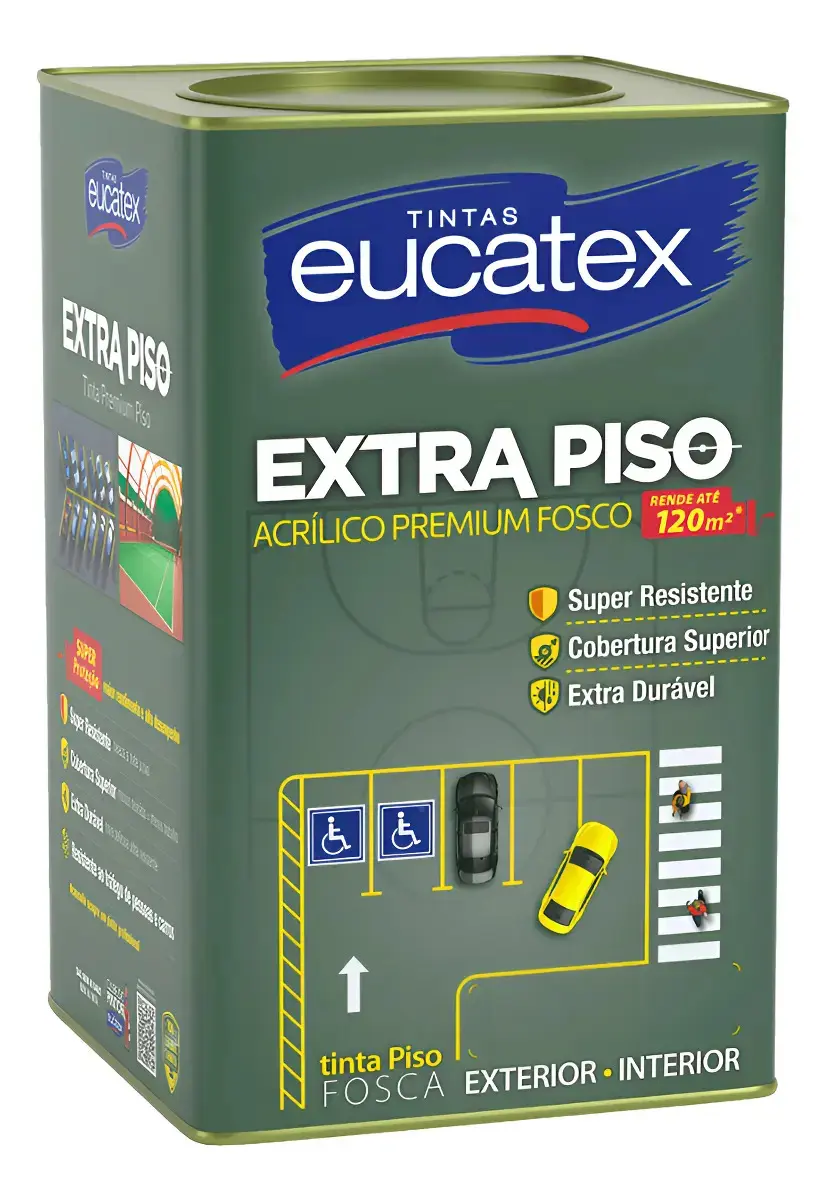 Tinta Eucatex Extra Piso Premium 18 Acabamento Fosco Cor Cinza | Lata 18 Litros
