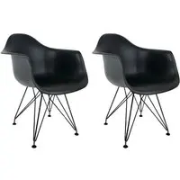 Conjunto Com 2 Cadeiras Eiffel Preto