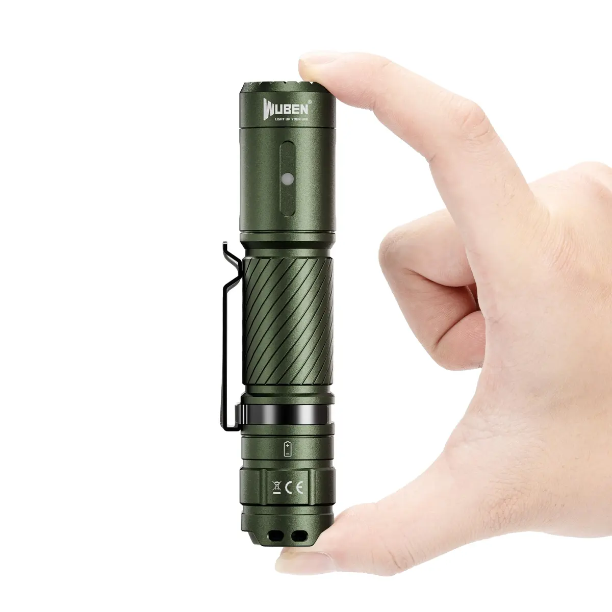 WUBEN C3 Lanterna, 1200 Lúmens Lanterna Recarregável | 6 Modos Lanterna Tatica, IP68 Impermeável Lanterna LED Potente(Verde)