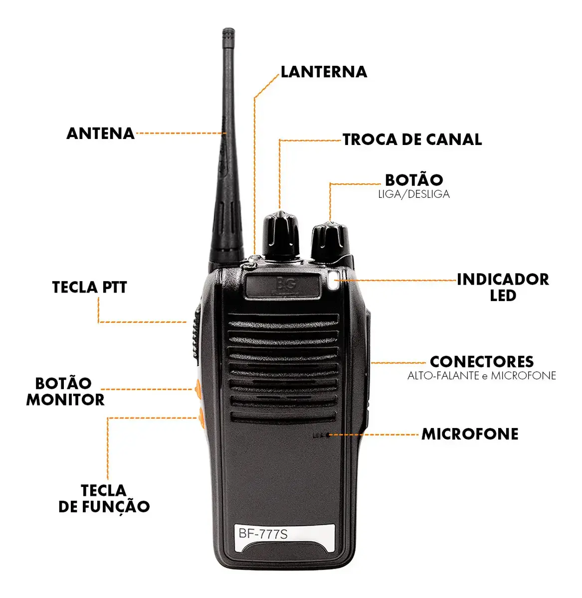 Kit 6 Radio Baofeng Walk Talk Comunicador 16 Ch 12km 777s thumbnail 3