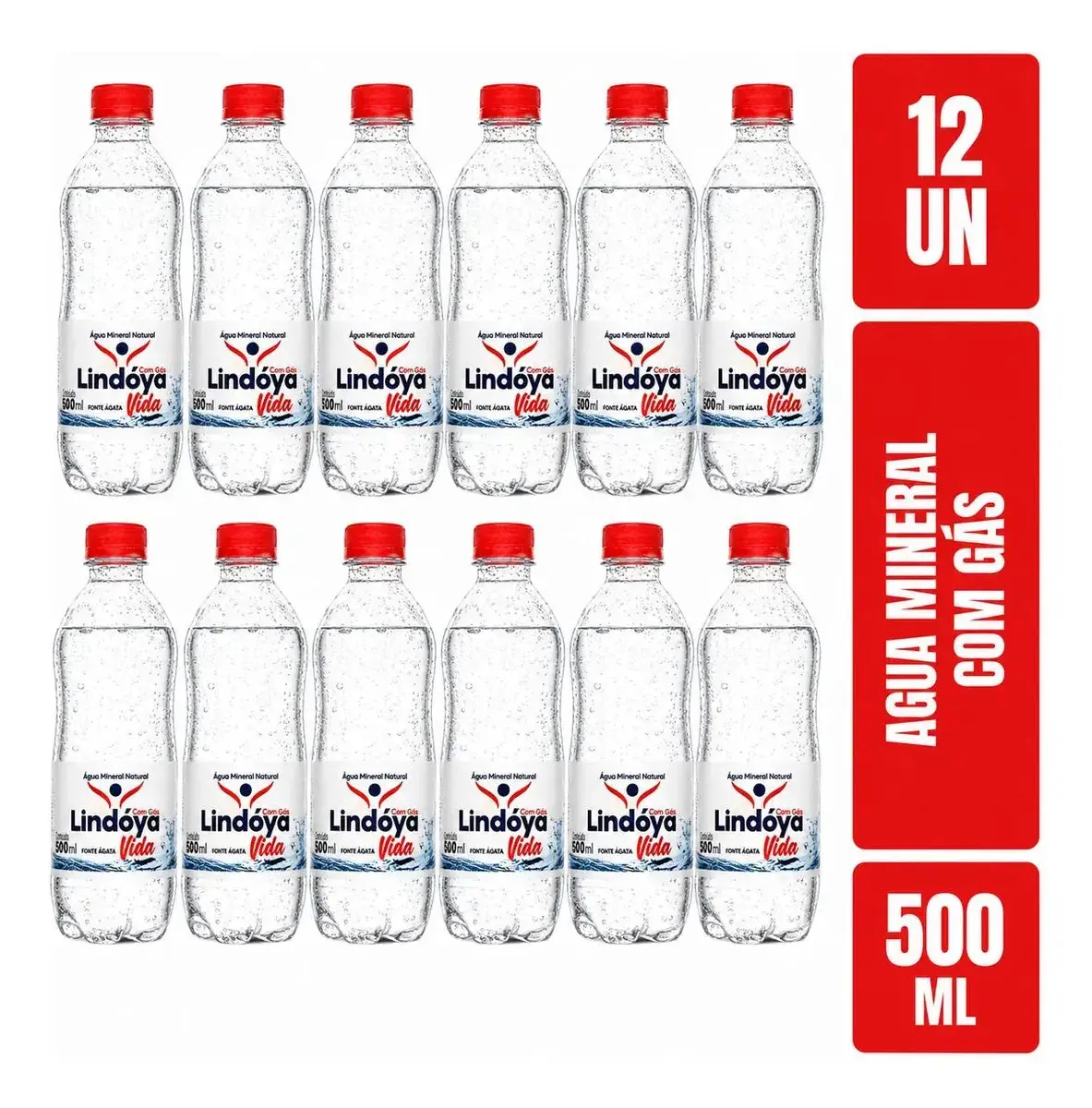 Água Mineral Com Gás Lindoya Vida 500ml 12un thumbnail 3