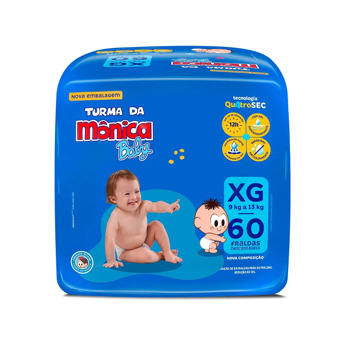 Fralda Turma da Monica Baby Giga XG 60 Unidades - 1