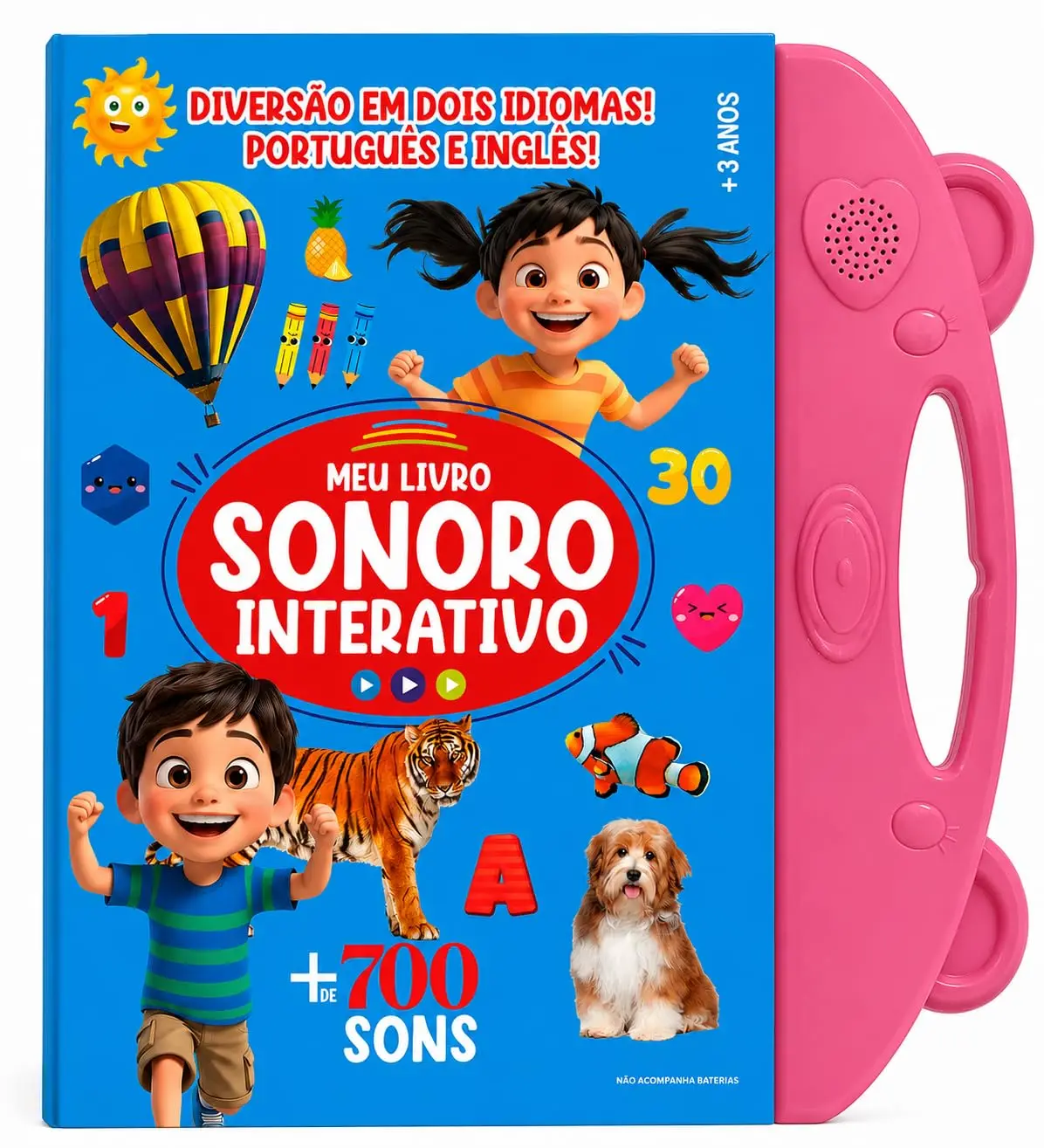 Meu Livro Sonoro Interativo - Português e Inglês - Rosa - 1