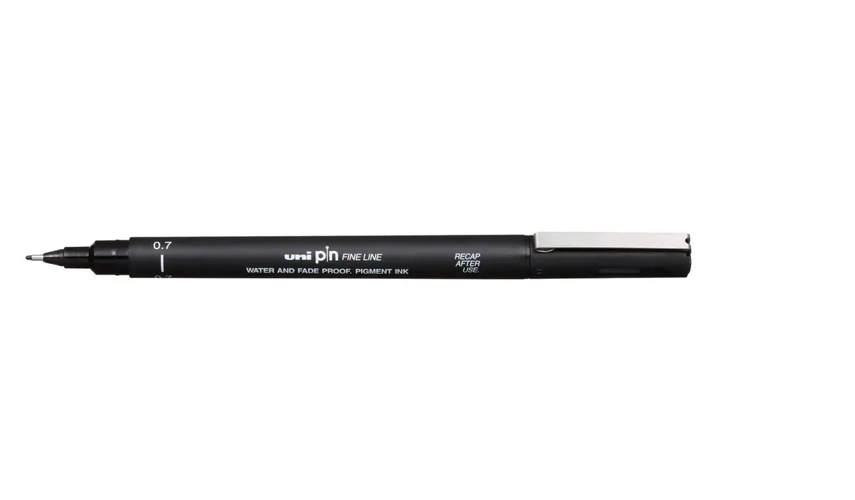 Uni-ball Pin Fine Line Caneta Técnica - 0.7 mm - Preta - Blister com 1 unidade