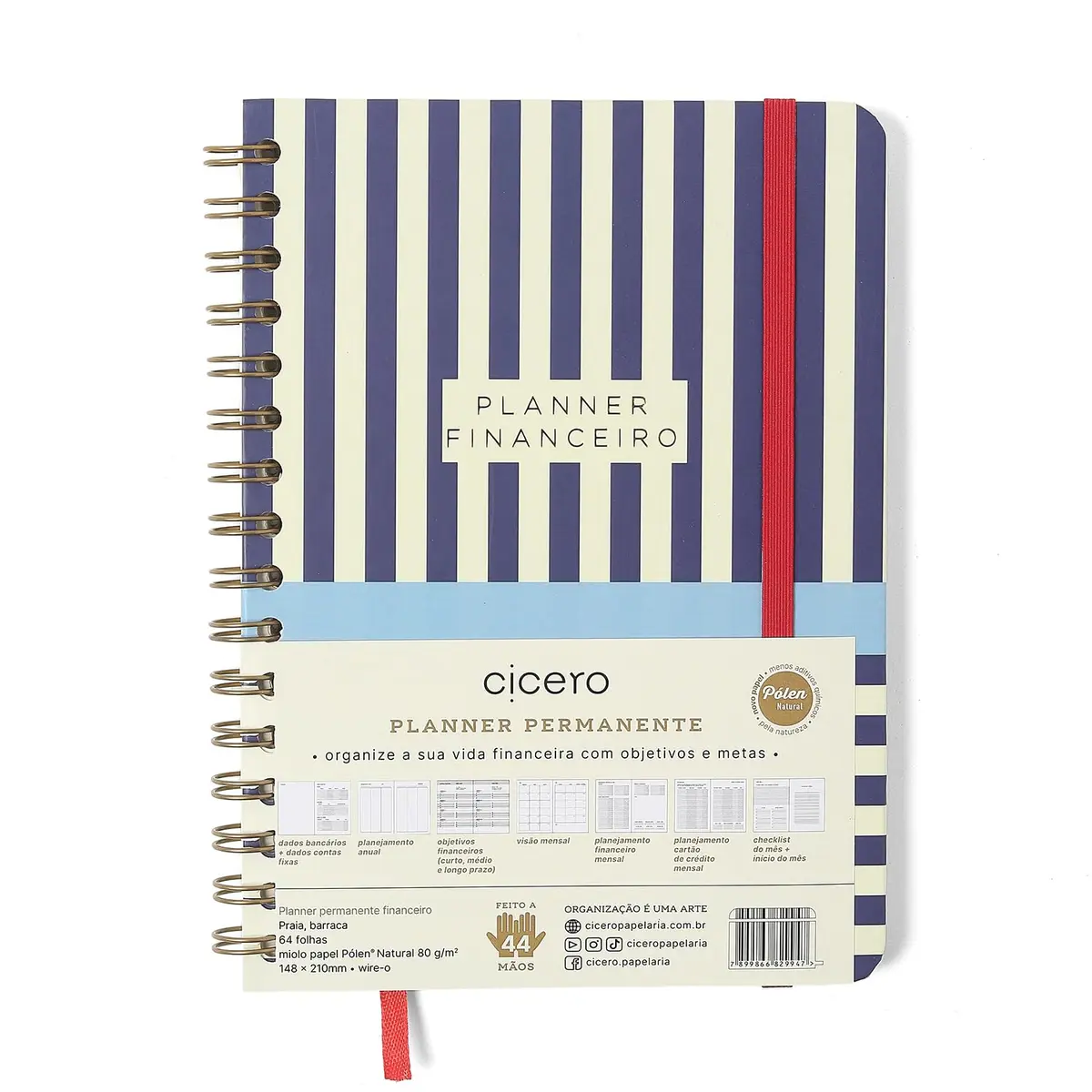 PLANNER PERMANENTE WIRE-O PRAIA FINANCEIRO A5 BARRACA - 1