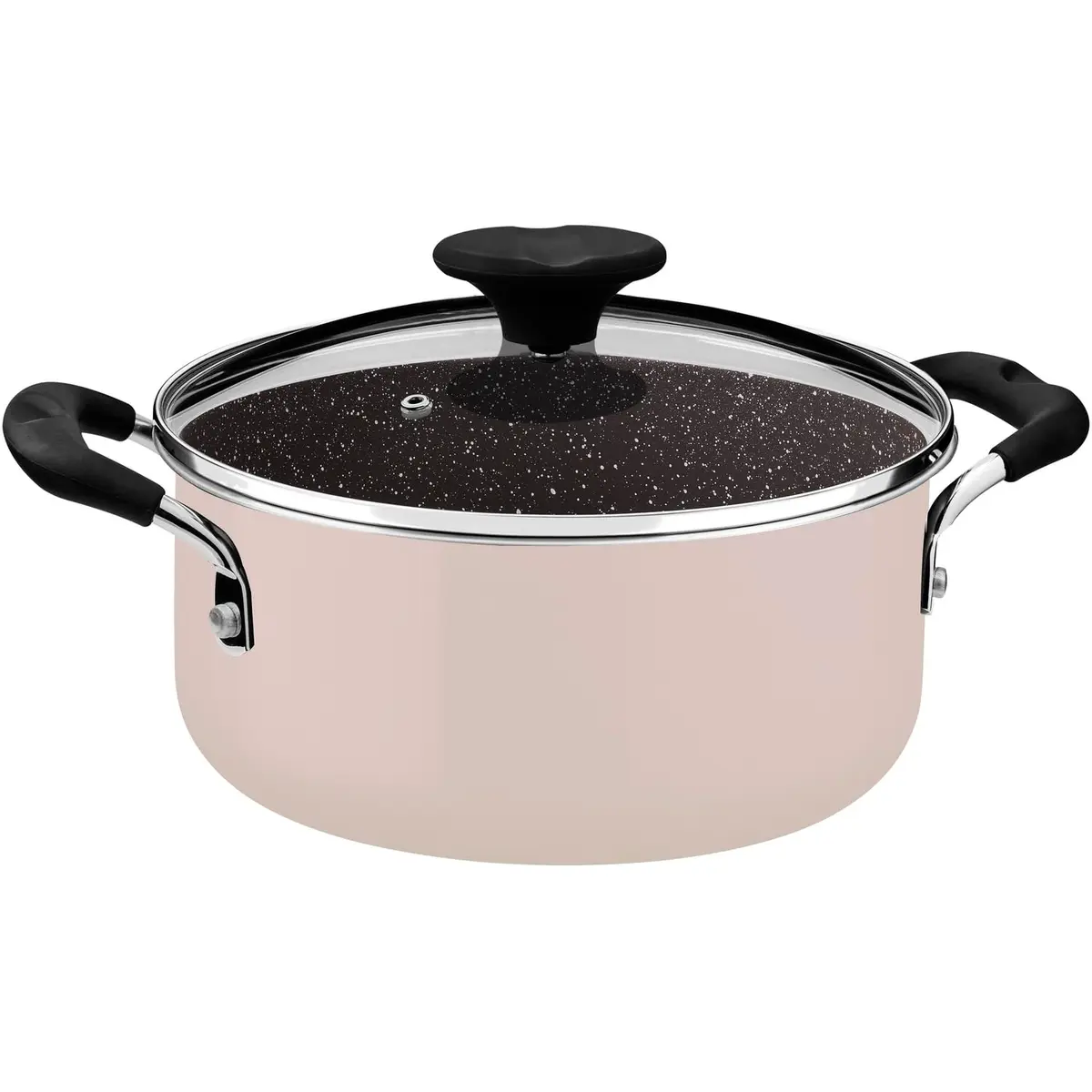 Tramontina Caçarola Tunis Em Alumínio Com Revestimento Interno Cerâmico cor Rosa Trufado 20 Cm 2,9 L