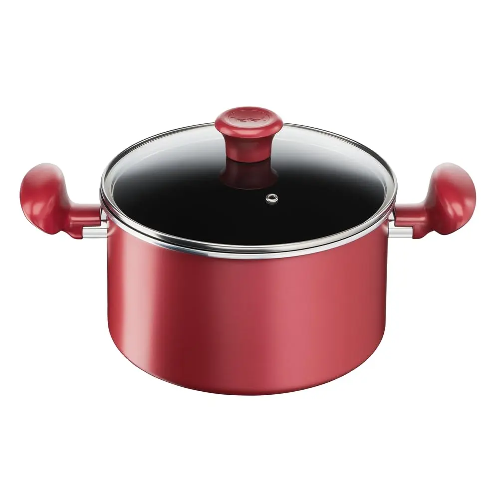 Caçarola Tefal So Chef 22 cm Vermelha – Revestimento Antiaderente Titanium, Fundo de Indução para Todas as Fontes de Calor, Indicador de Temperatura Thermo-Sinal e Alta Espessura - 1