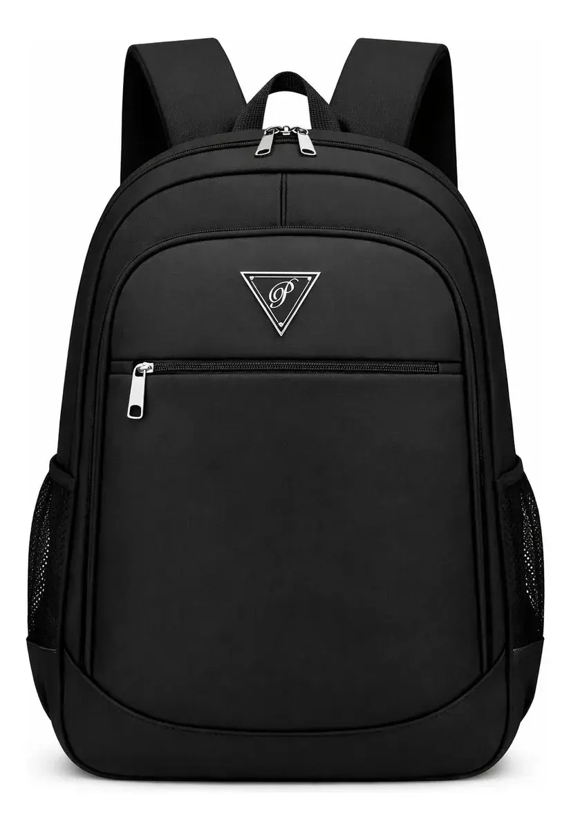 Mochila Masculina Bolsa Impermeável Faculdade Executiva Alça Reforçada Preto Liso
