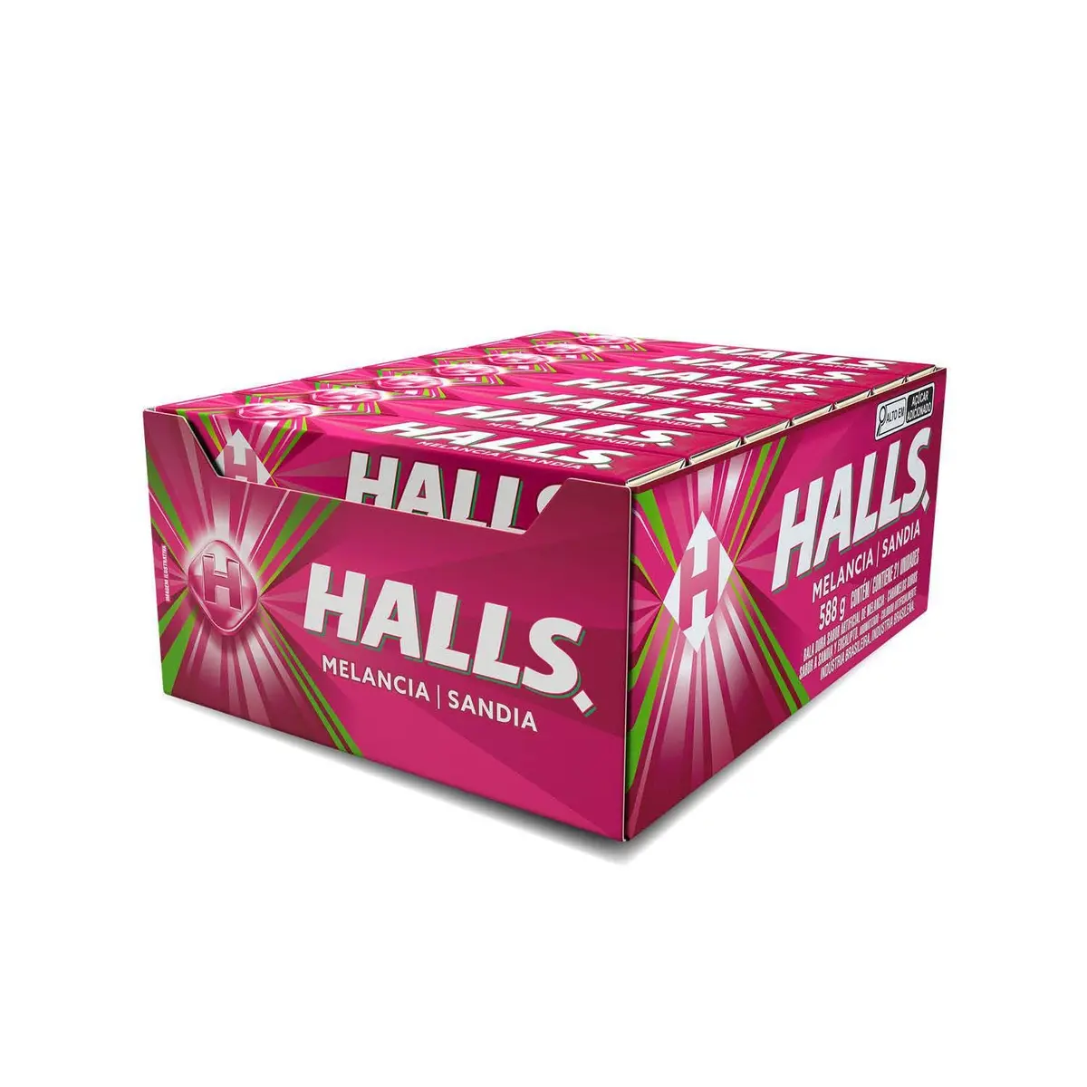 Bala Halls Melancia Caixa Com 21 Unidades De 28g - 1