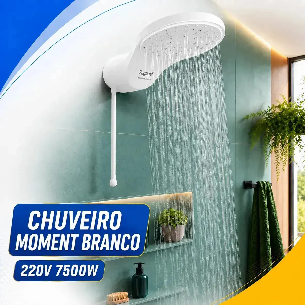 Chuveiro Eletrônico Zagonel Moment 7500w Branco 7.5 Kw. thumbnail 6