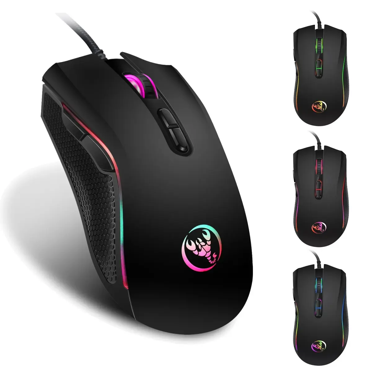 Mouse Gamer Colorido A869 HXSJ com Fio para eSports e Competição