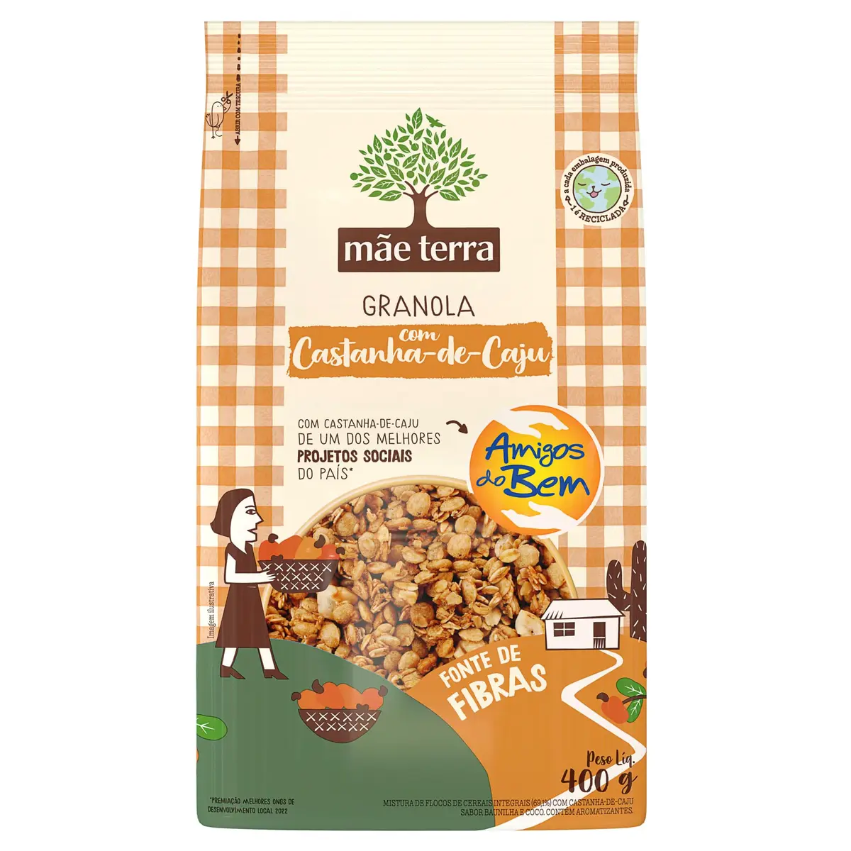Mãe Terra Granola Castanha-De-Caju Amigos Do Bem 400 G
