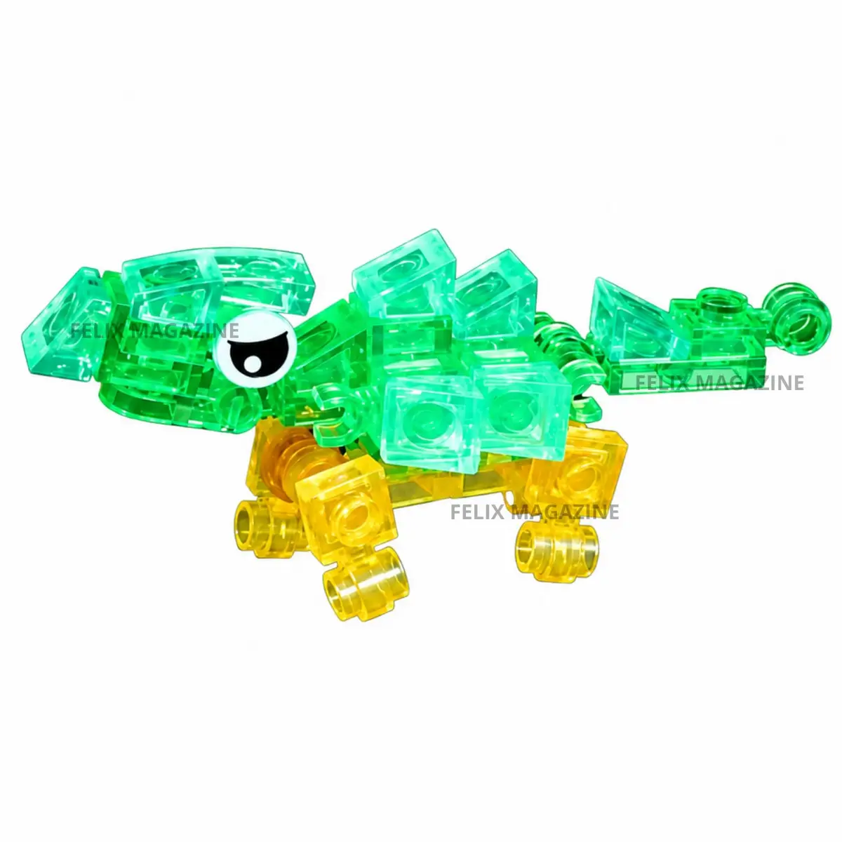 Blocos de Montar, Dinossauro de Montar Colecionável, Dino Cristal, Brinquedo de Montar PREMIUM, Junte Todos e Monte um Super Tiranossauro, 01 Unidade, Felix Magazine (Anquilossauro) - 1