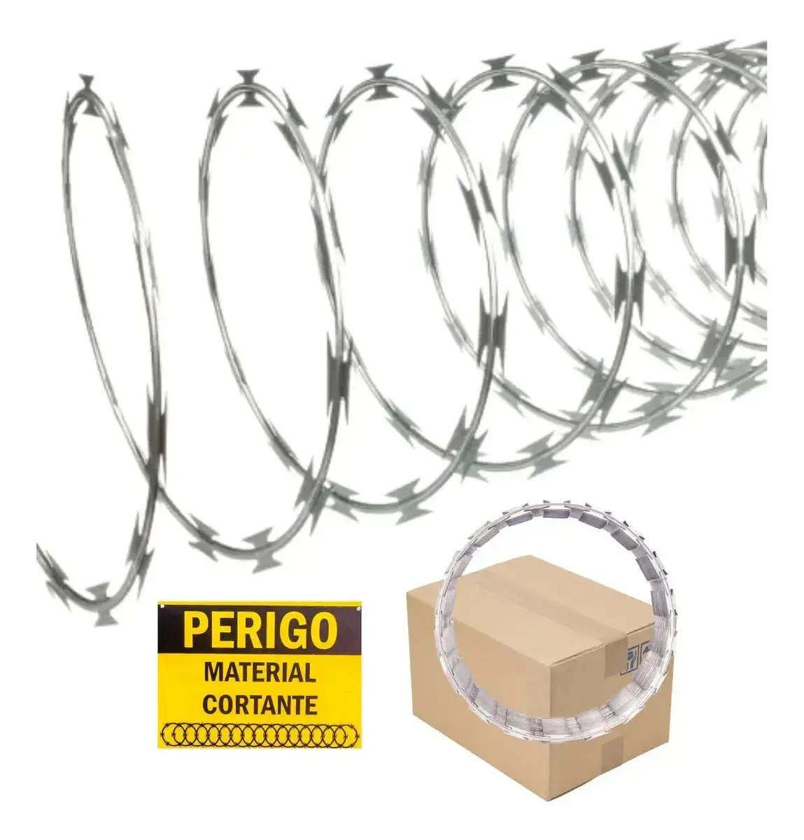kit de 10 metros de Concertina simples de 30cm com kit cmpleto de instalação - Segurança reforçada para cercamentos e proteção perimetral