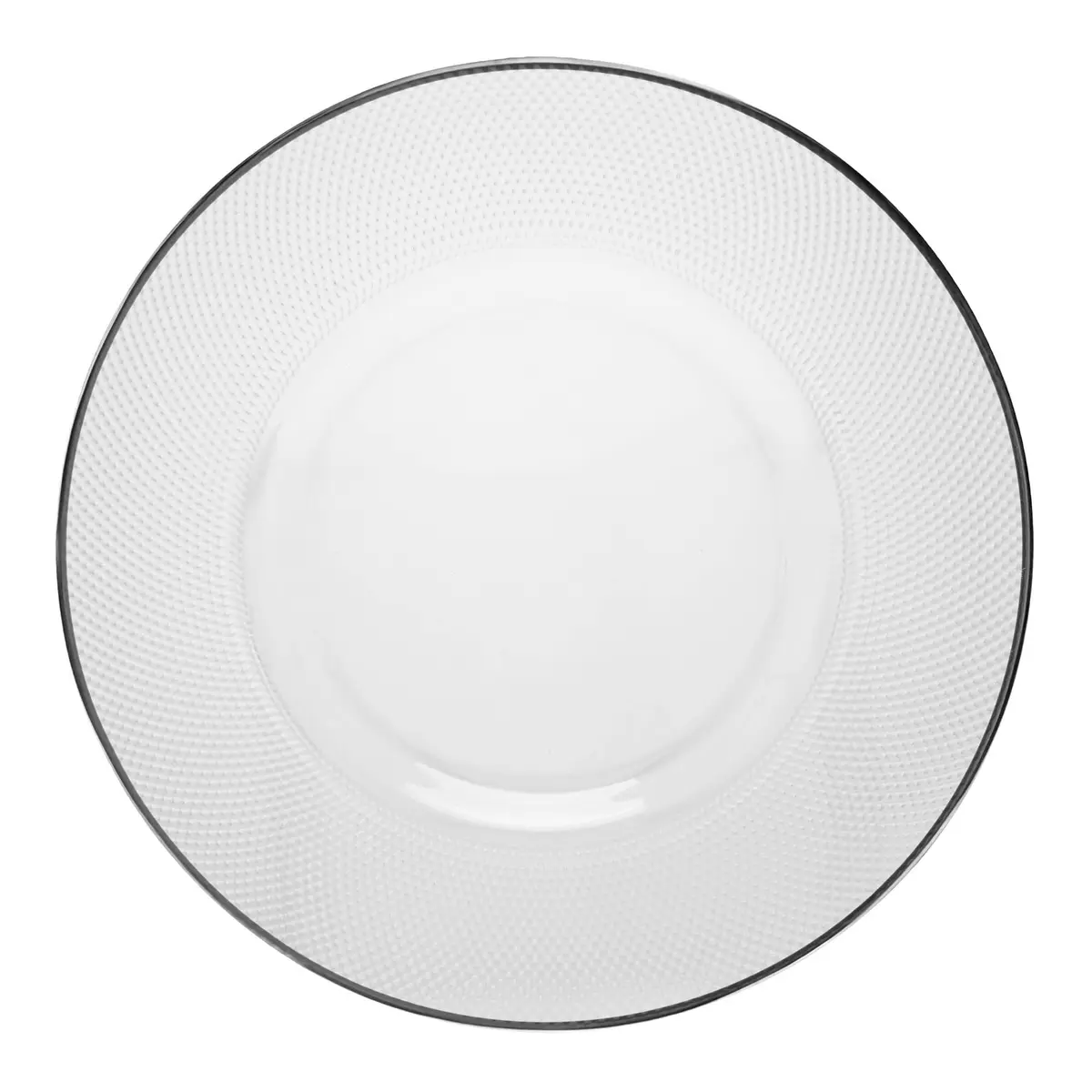 WOLFF - Sousplat com Fio Prata Thin Edge 33cm Cristal Ecológico