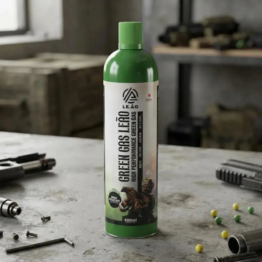 Green Black Power Gas P/ Airsoft C/ Silicone 600ml Cor Verde thumbnail 2