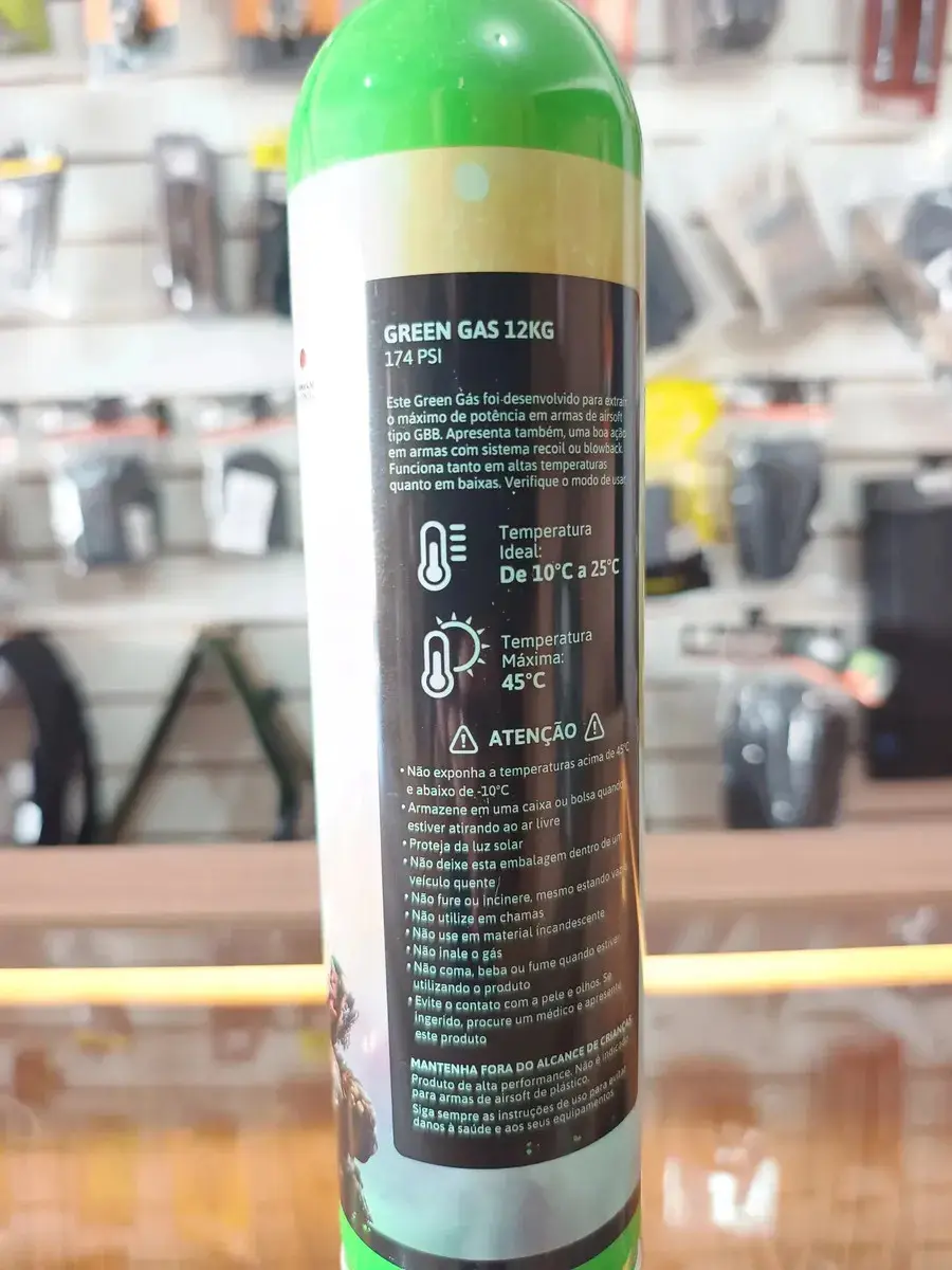 Green Black Power Gas P/ Airsoft C/ Silicone 600ml Cor Verde thumbnail 6