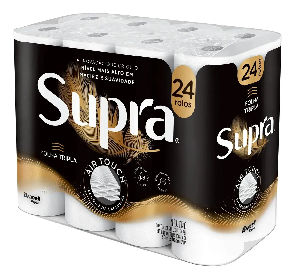 Papel Higiênico Supra Folha Tripla 24 Rolos - 1
