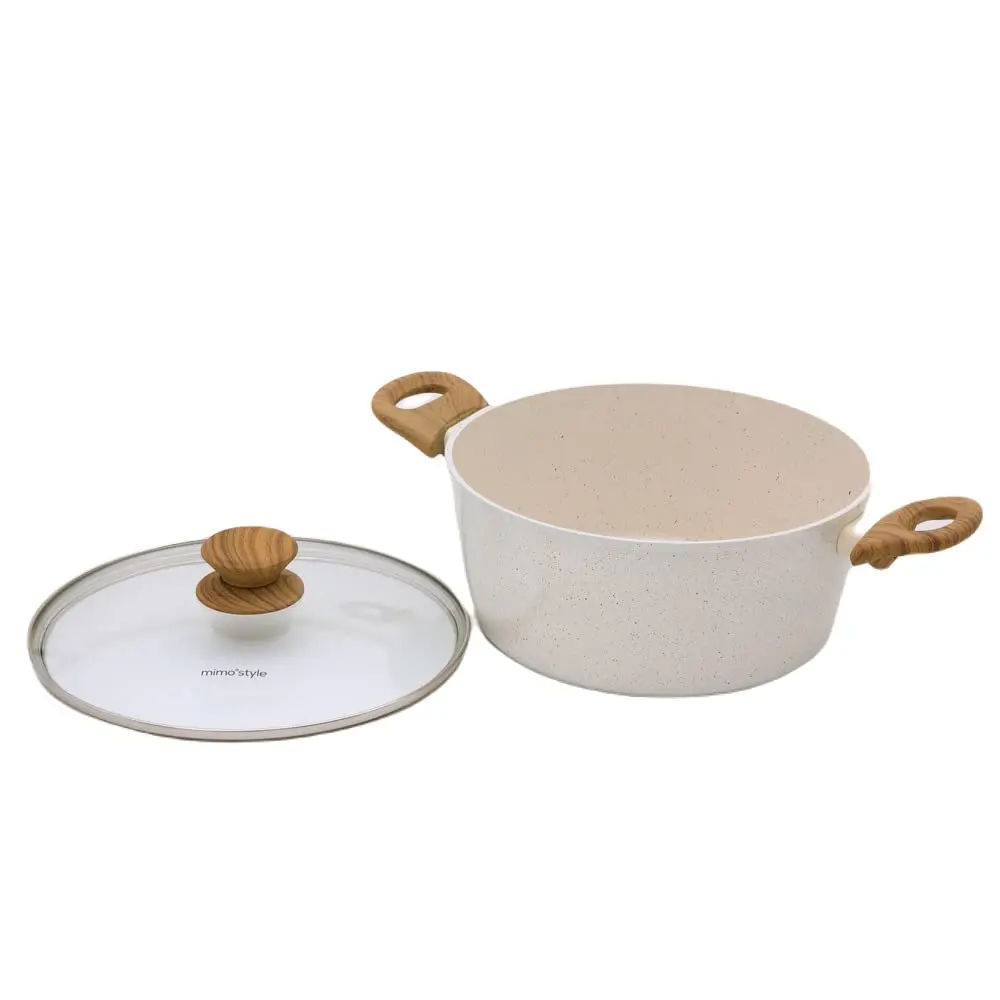 Caçarola Style Cook Mármol 24CM - Fundo Triplo, Branco, 2.3 Liters | Inox