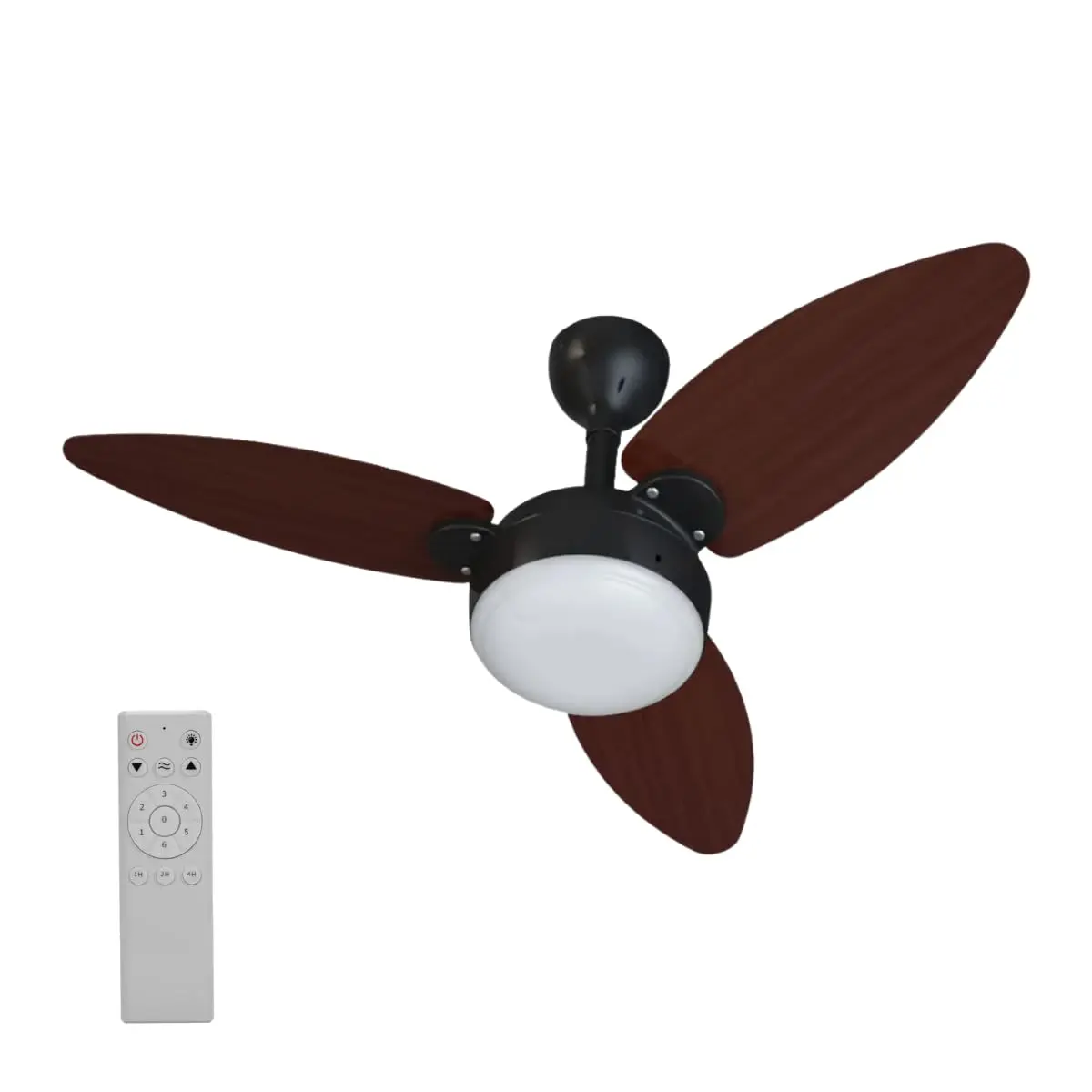 Ventilador de teto Ventisol Elluz 3 Pás Tabaco/Cinza, Inverter Bivolt | Controle Remoto
