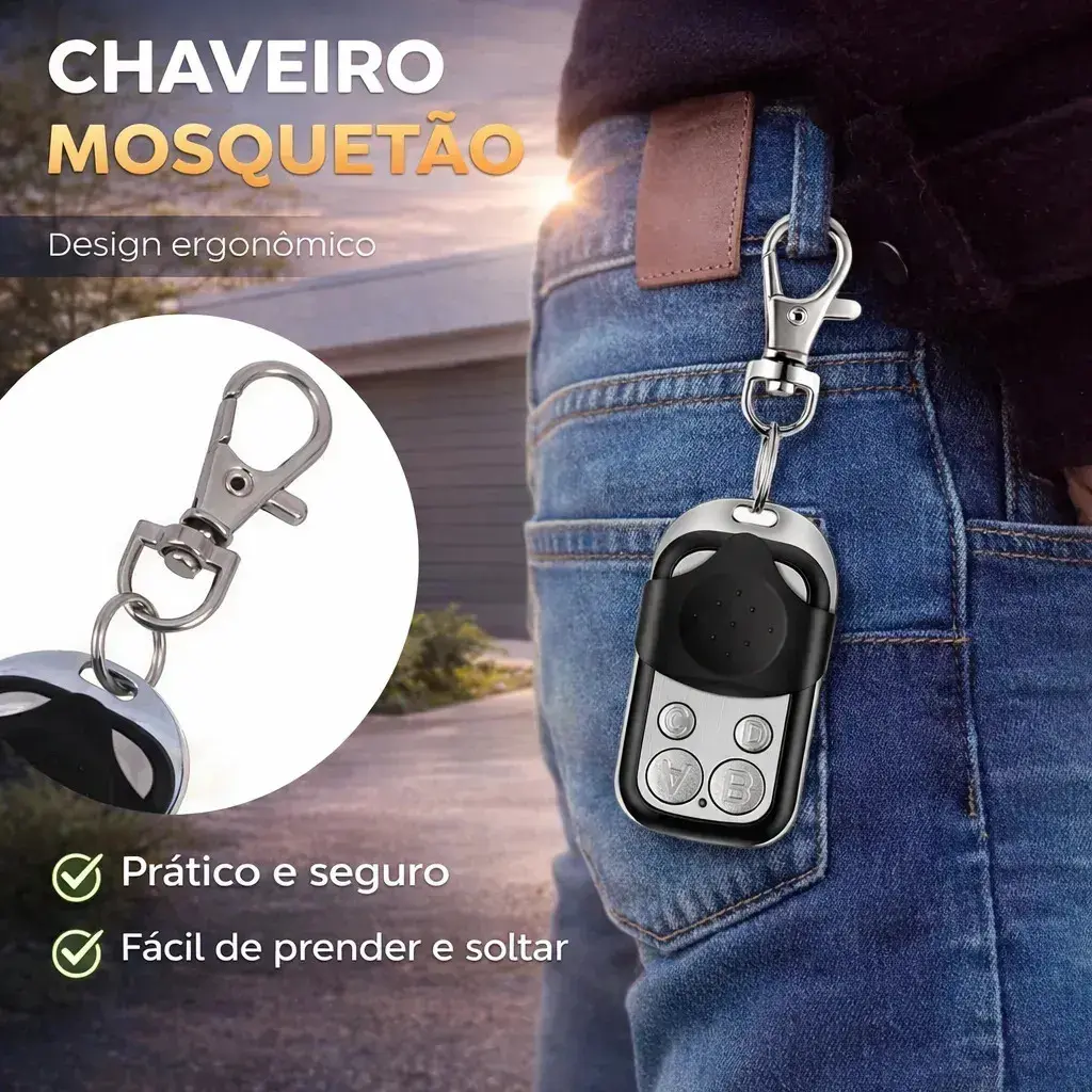 Kit 3 Controles Remoto 4 Botões 433mhz Controle Portão Eletrônico Automático Garagem Alarme Porta Residencial Cerca Elétrica Remx shop thumbnail 6