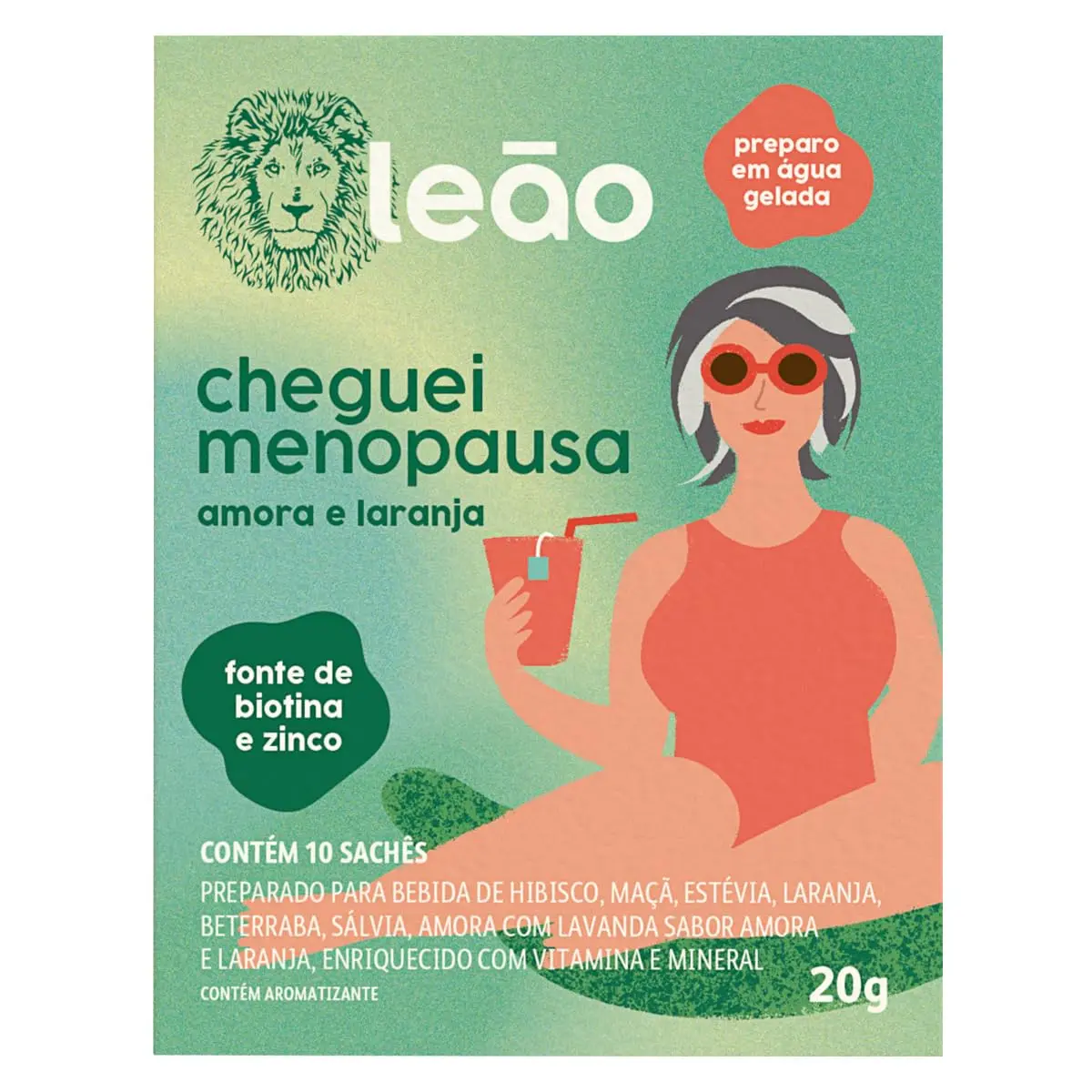 Leão Cheguei Menopausa - Amora e Laranja 10 Sachês - 1