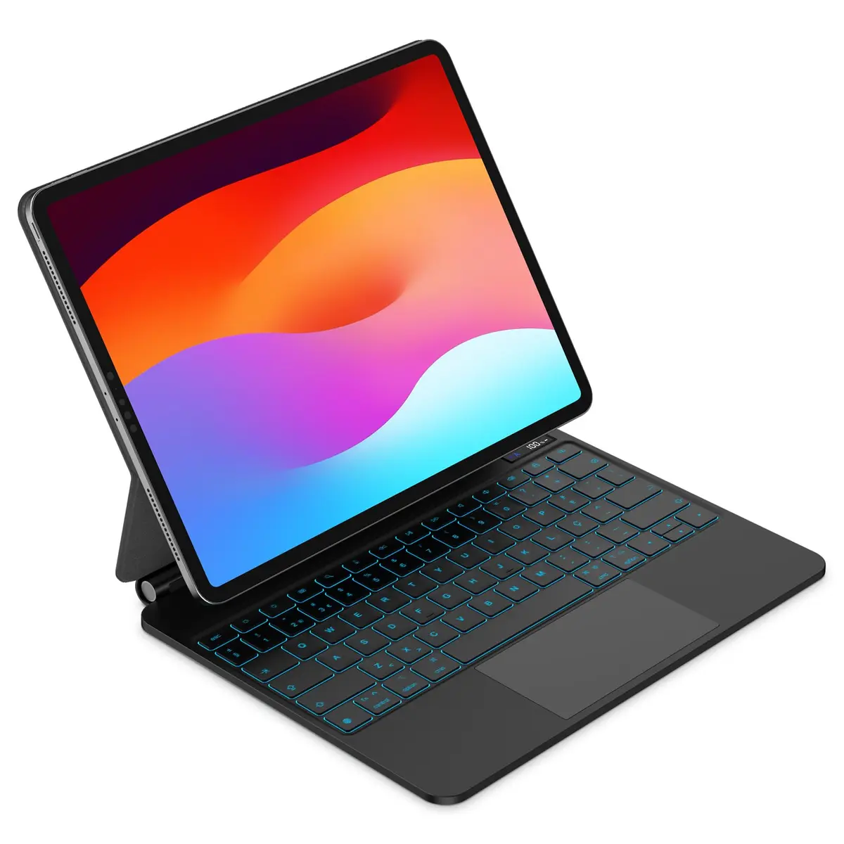 Capa com Teclado para iPad Air 13 Polegadas M3 2025/M2 2024/iPad Pro 12,9 Polegadas, Design Magnético Flutuante com Trackpad, Teclado Retroiluminado para iPad Pro 12,9" (2018-2022)/Air 13", Preto