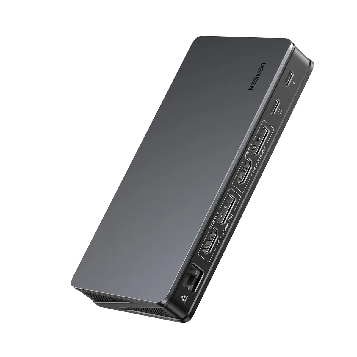 UGREEN DisplayLink Docking Station Revodok Pro USB-C para 2DP e HDMI | 4K@60Hz, USB 10 Gbps, Gigabit Ethernet, 2* USB 3.1, USB-C, PD 100 W, Com Suporte, Compatível com macOS, MacBook e Windows