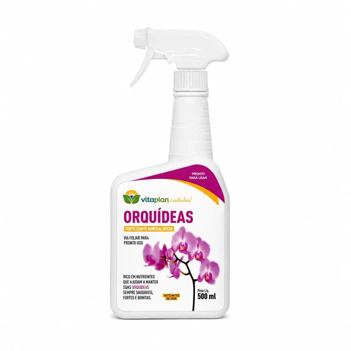 VITAPLAN Fertilizante Foliar Pronto Uso Orquídeas 500ml | Pronto para uso: nutrição foliar completa que fortalece raízes e folhas e estimula floração mais intensa das orquídeas