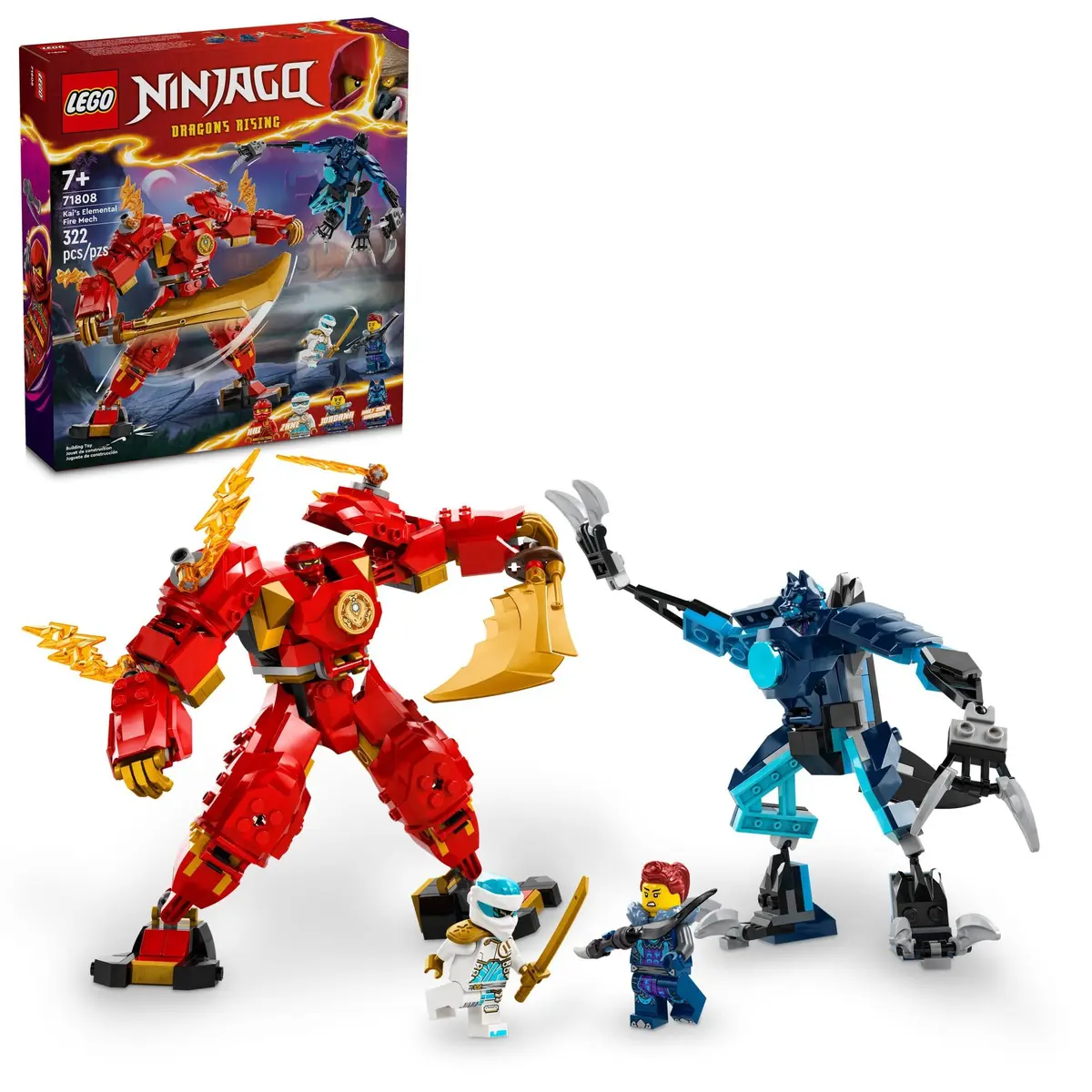 LEGO Set Ninjago 71808 Robô do Fogo Elemental do Kai 322 peças - 1