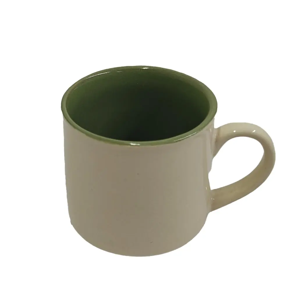 Xicara para café Harmonie em cerâmica 90ml Off-white/Oliva - 1