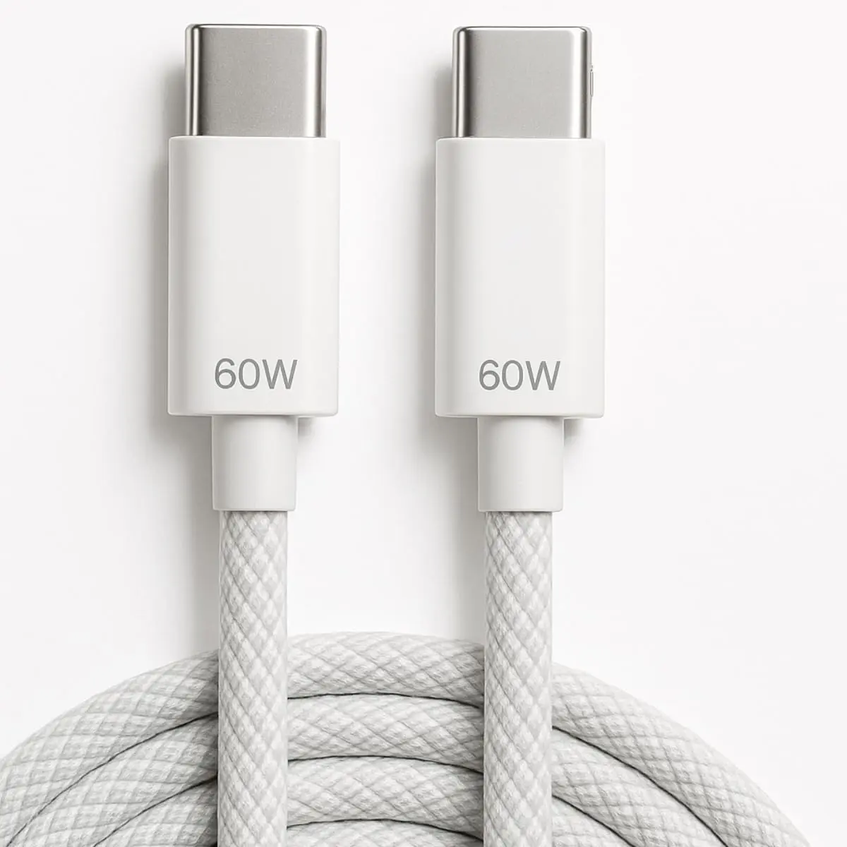 Cabo Carregador USB-C Tipo C Turbo 60W 1 Metro Nylon Trançado | Carga Rápida, Premium Reforçado Resistente, Compatível Samsung Xiaomi Motorola iPhone 15 16 17, Notebook Tablet
