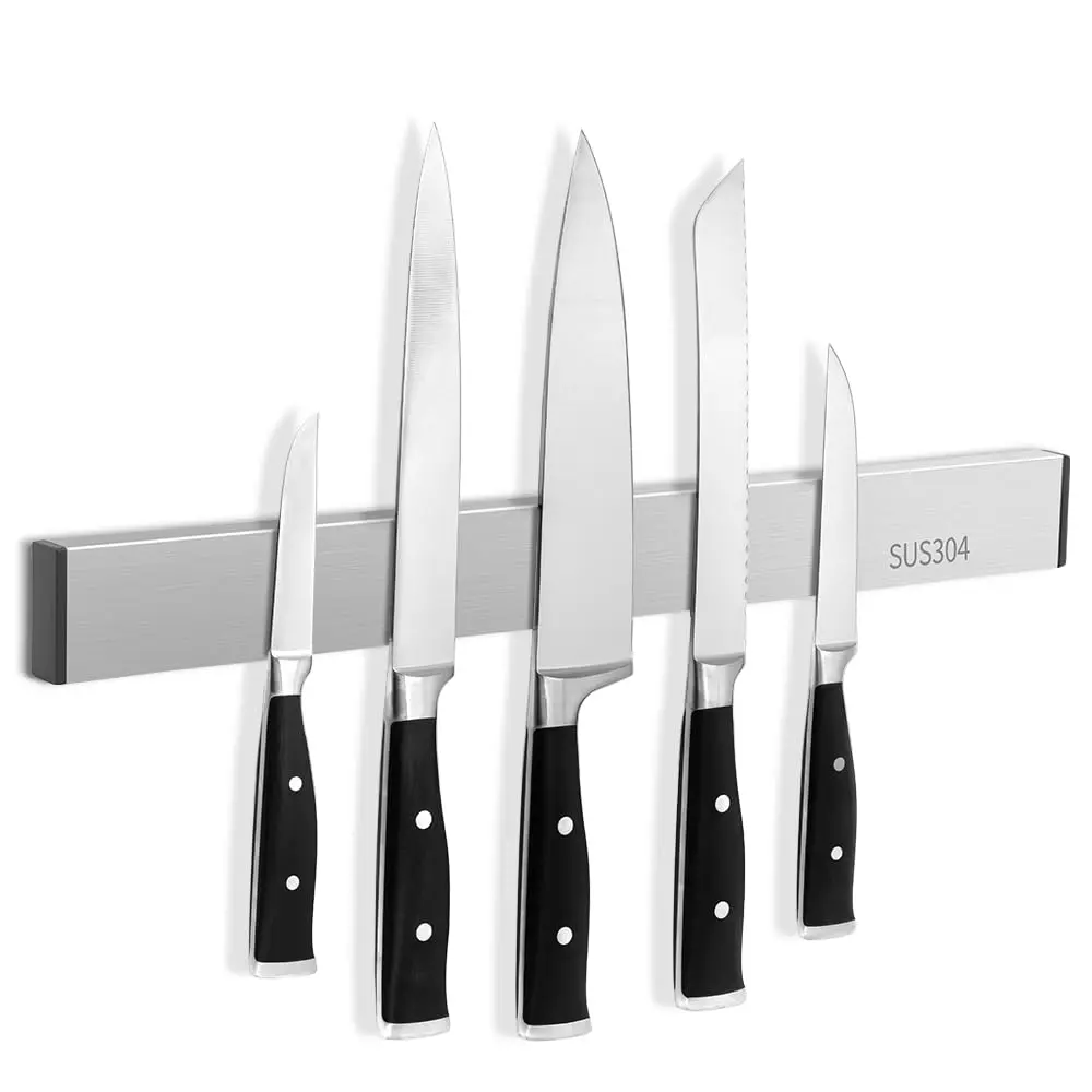 Suporte Magnético para Facas 40 cm, Barra Magnética para Facas 40cm, Ima Parede, Barra Magnética, Porta de Cozinha, Porta Faca