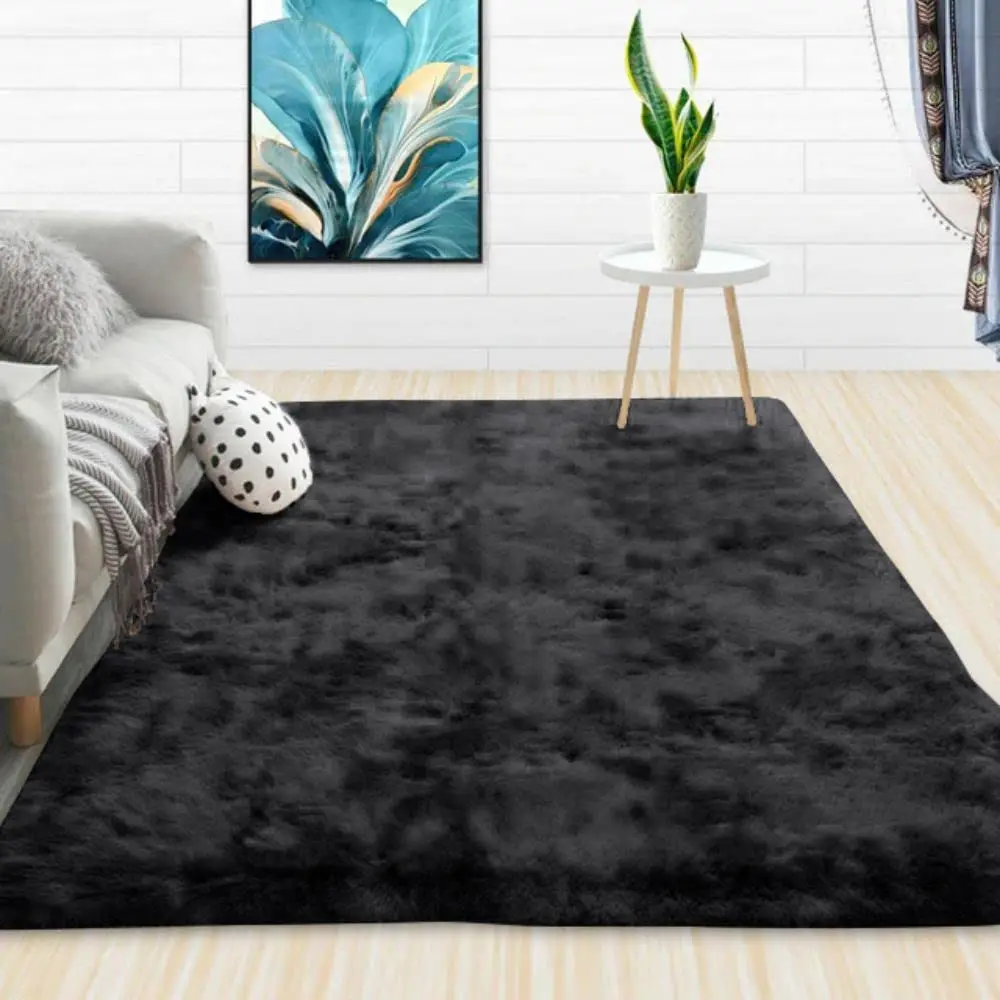 Tapete Peludo Felpudo Para Sala e Quarto Cronos (Preto, 200x300)