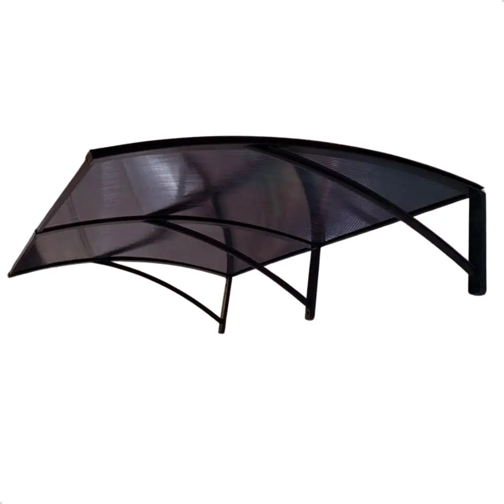 Toldo Policarbonato 100 a 200x70cm Alta Resistência, Proteção UV area externa portas e janelas(Preto c/fumê,200x70cm)