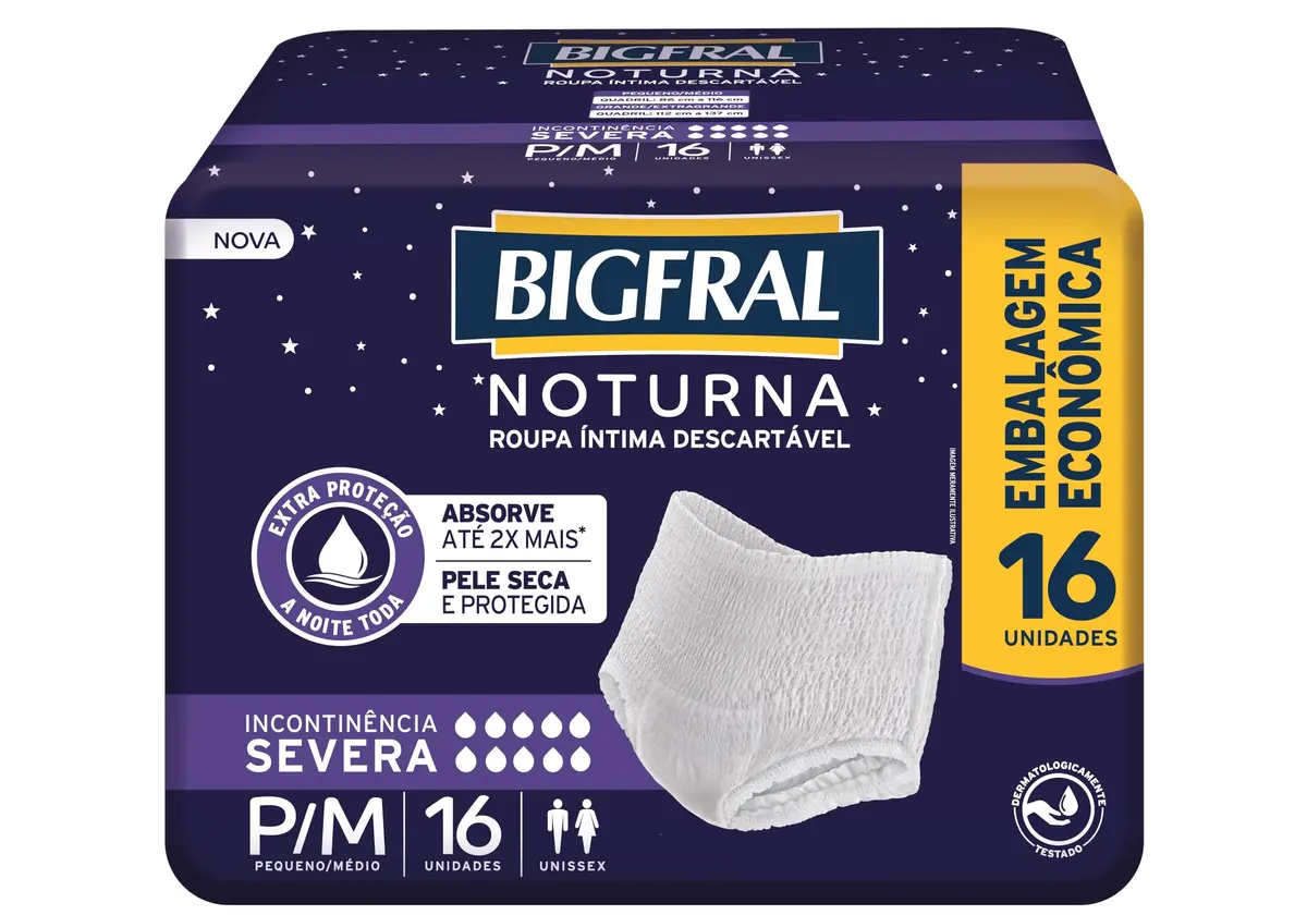 Roupa Íntima Bigfral Noturna P/M 16 Unidades - 1