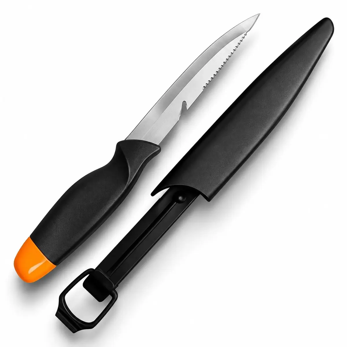 Faca Tatica Flutuante 5" para Pesca, Mergulho e Churrasco com Bainha Preta | Mais de 100 compras no mês passado
