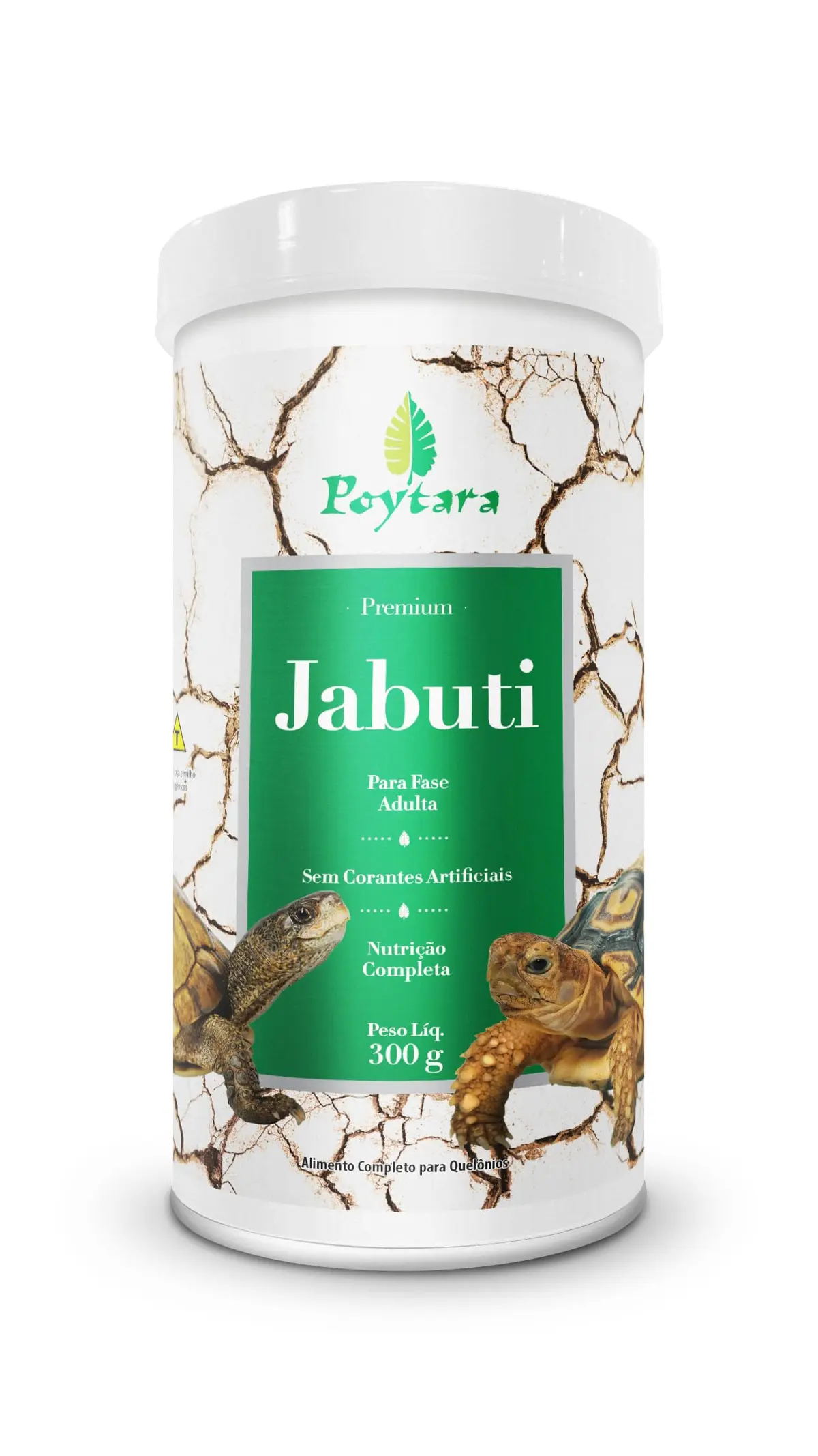 Poytara Ração Jabuti Sticks 8 mm Frutas e Fibras para Adultos 300 g | Para jabutis, com açaí, maçã, mamão e manga desidratados, alto teor de fibras, enzimas digestivas, prebiótico e probiótico