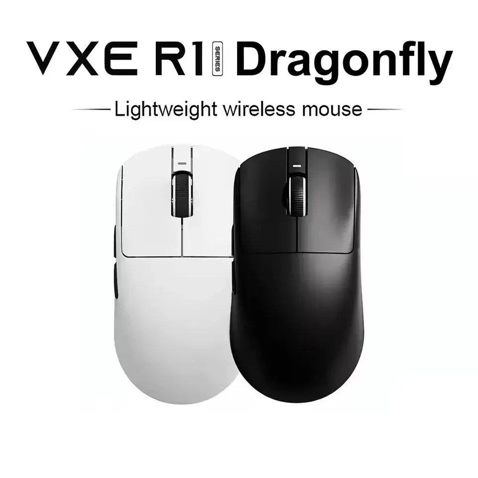 Mouse Gamer VXE Dragonfly R1 Series, Mouse Sem Fio 2.4G Recarregável, Leve e Ergonômico, Mouse Sem Fio Esportivo Paw3395 - 1