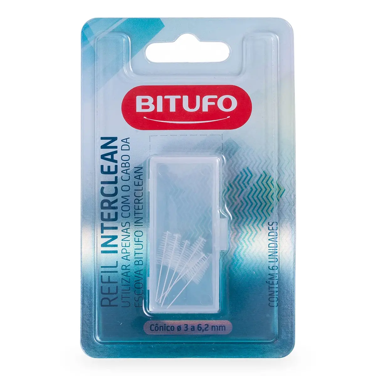 Refil para Escova Interdental Bitufo Interclean, 2mm, 6 Unidades | Cônico 3 a 6