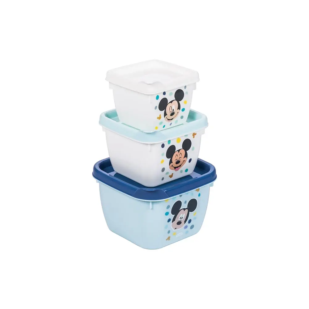 Kit com 3 Potes, Plástico, Conect, Mickey, Plasutil
