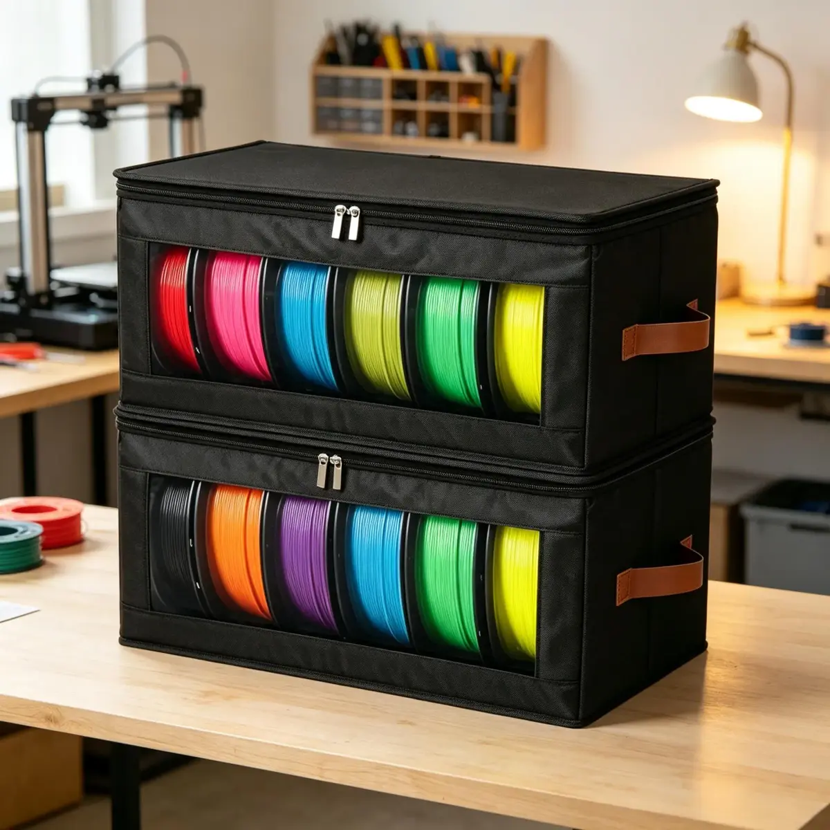 Bolsa de Armazenamento de Filamento para Impressora 3D à Prova de Umidade com Janela Transparente, Organizador Dobrável para Bobinas de Filamento de 1kg PLA PETG TPU ABS - 1