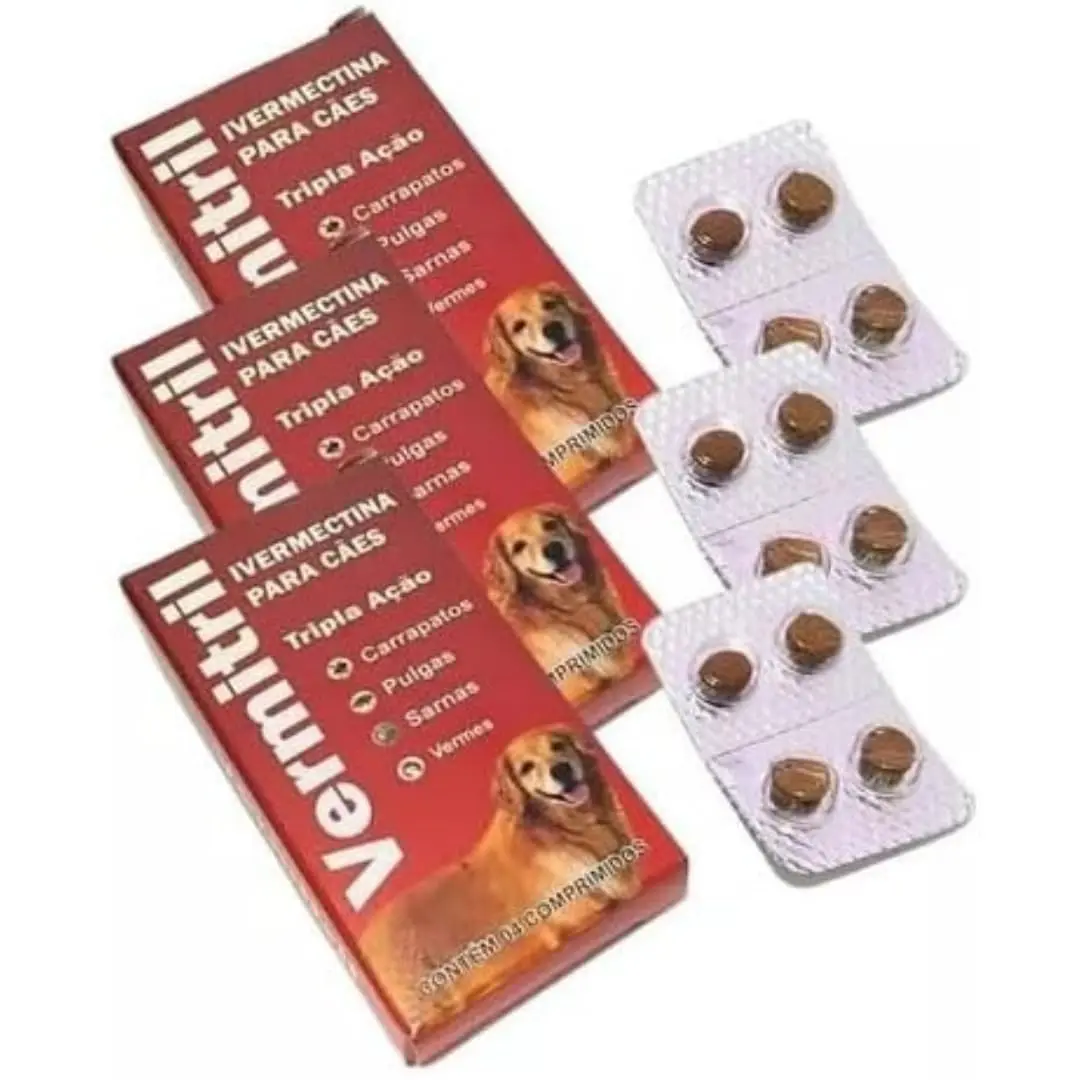 Vermitril - Anti Pulgas E Carrapatos 12 Comprimidos Para 15kg Cada