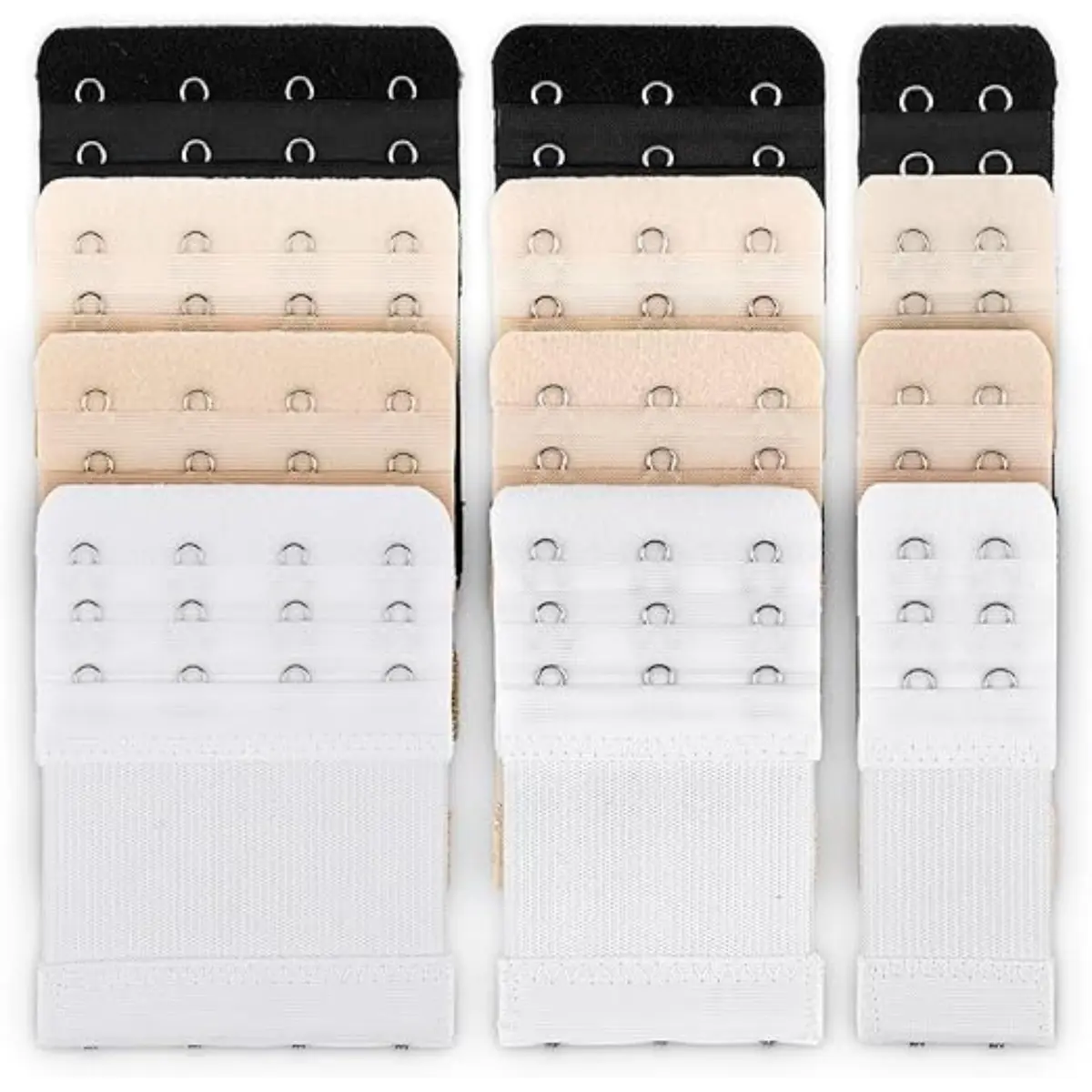Extensor de Sutiã Ajustável | 2/3/4 Fileiras de Ganchos, Preto/Branco/Nude/Bege, Conforto, Maior Durabilidade