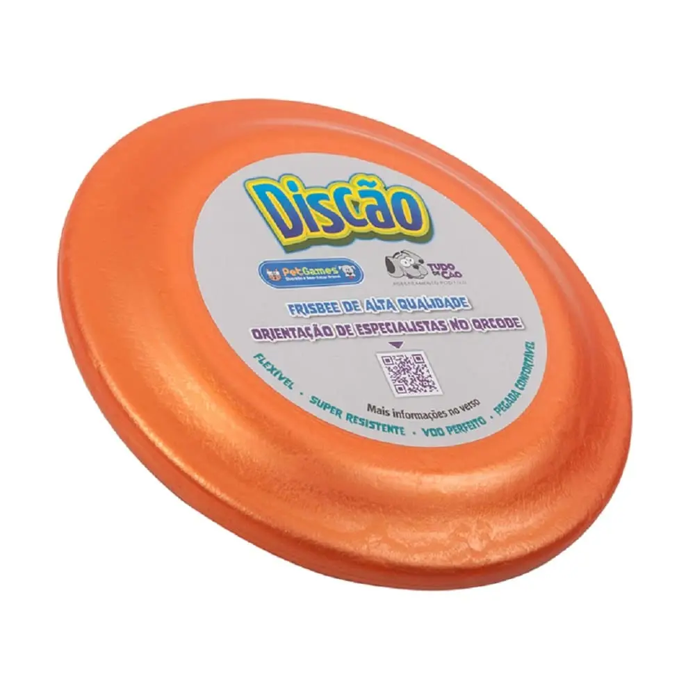 Disco Voador para Cães Pet Games Discão, Laranja | Durável, Macio, Para Atividades ao Ar Livre, Treinamento - 1