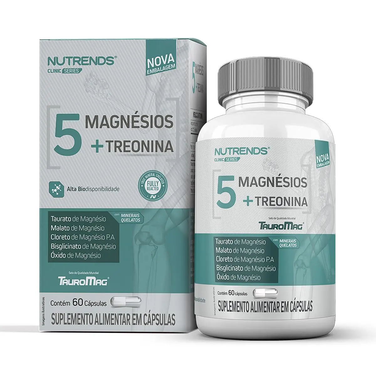 5 Magnésios + Treonina 60 cápsulas TauroMag®