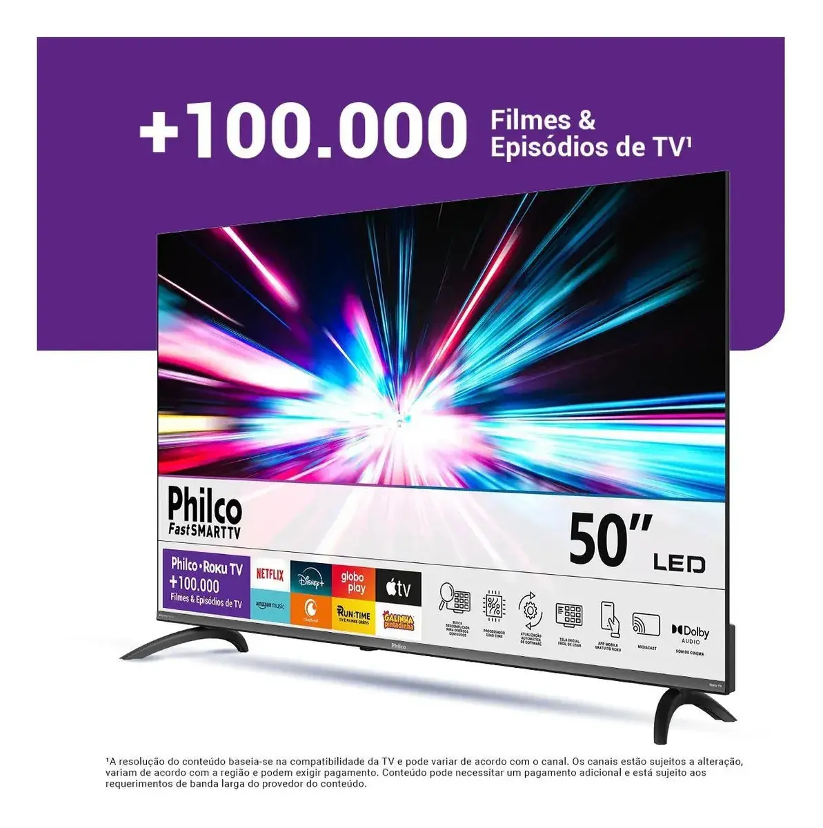 Smart Tv Philco 50 P50vik 4k Uhd Led Roku Dolby Audio Wi-fi Hdr10 110/220v thumbnail 4