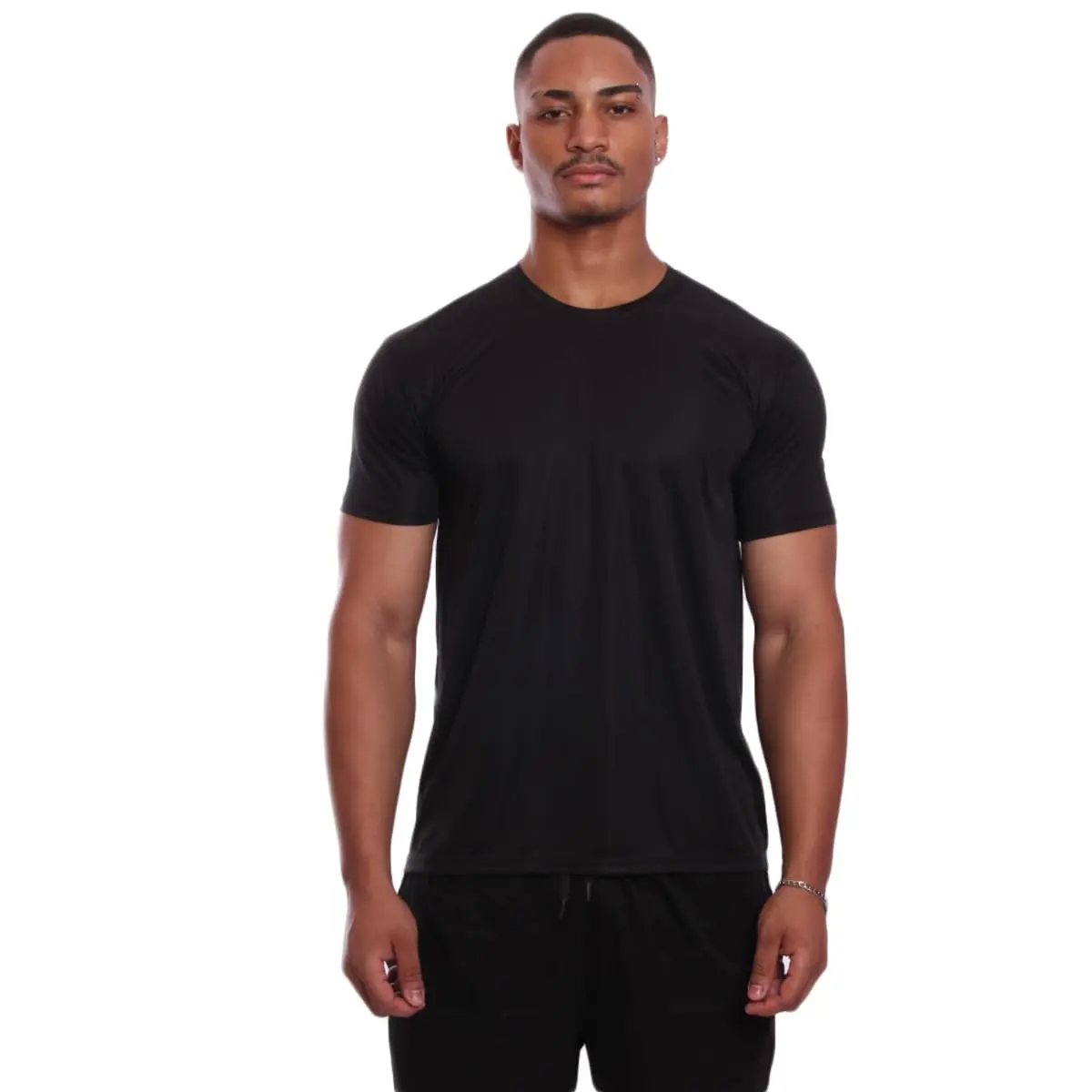 Camiseta Masculina Raglan Proteção Solar UV Lisa Treino Academia Fitness Ciclismo - 1