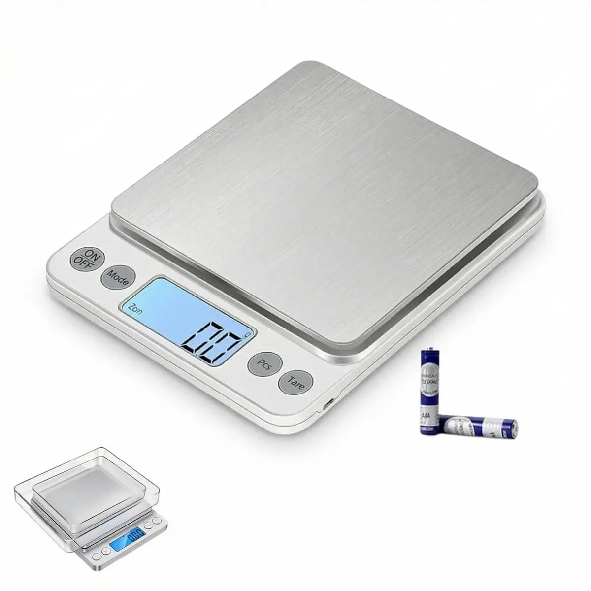 Balança Digital de Precisão 0,1 g a 2 kg com 2 Bandejas - 1