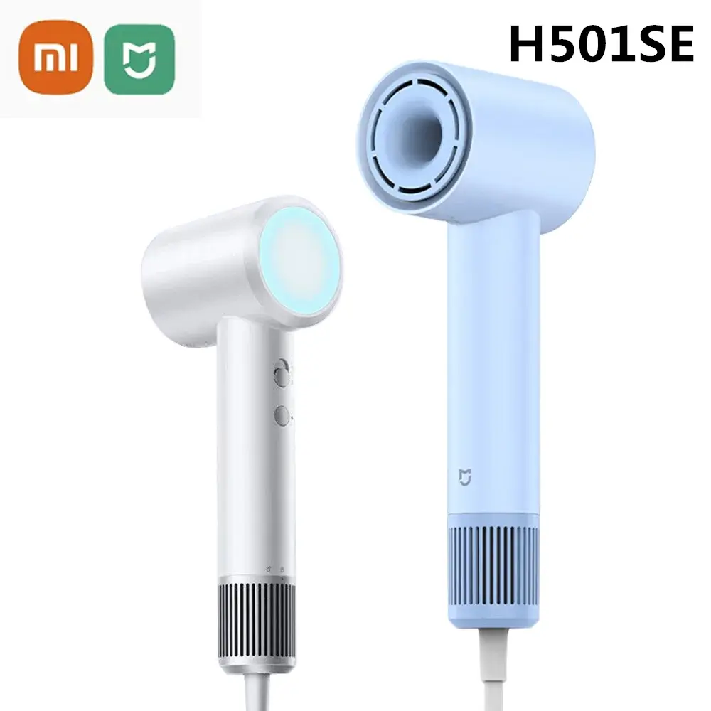 Xiaomi h501 se secador de cabelo de alta velocidade 62 m/s velocidade do vento íon negativo cuidados com o cabelo profissional seco 220v cn versão cabelo drie